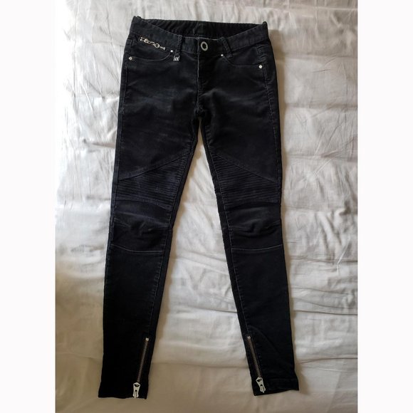 Armani Exchange Black Moto Style Cords Corduroy Pants - Picture 1 of 6